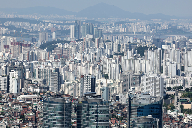 남산에서 바라본 서울아파트 전경