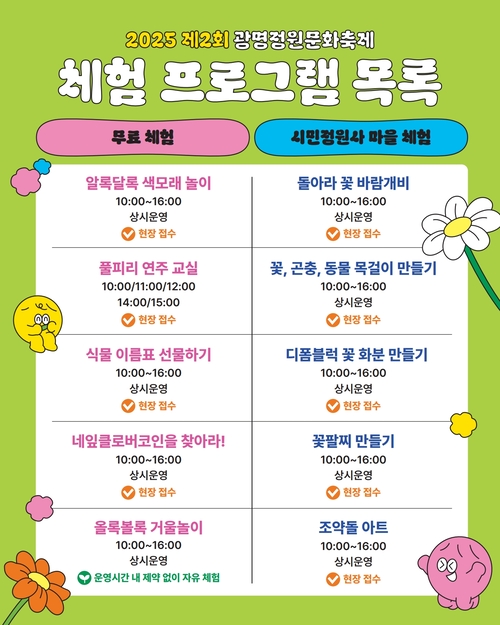 2025년 제2회 광명정원문화축제 카드뉴스