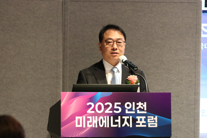 조홍종 단국대 경제학과 교수가 16일 인천 송도 홀리데이인송도에서 열린 '2025 인천미래에너지포럼'에서 '탄소중립, 에너지전환과 수소의 역할'