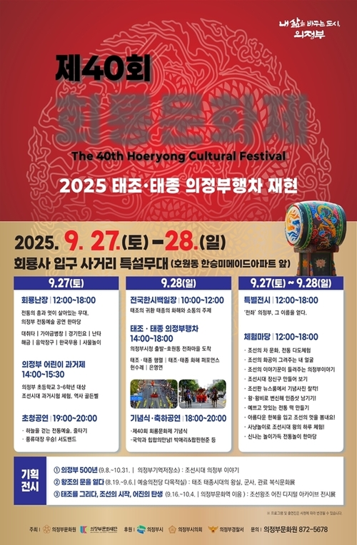 2025년 제40회 회룡문화제 태조-태종 행차 포스터