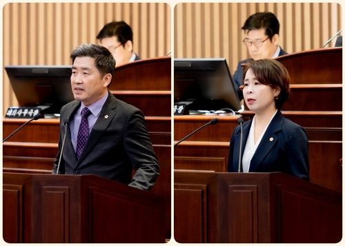 남양주시의회 김동훈(왼쪽)-정현미 의원 제314회 임시회 5분 자유발언