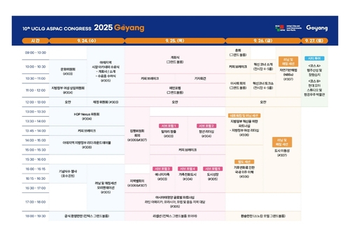 제10차 UCLG ASPAC고양 총회 프로그램 일정표