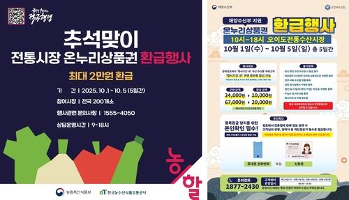 시흥시 '추석맞이 전통시장 온누리상품권 환급행사' 안내 포스터