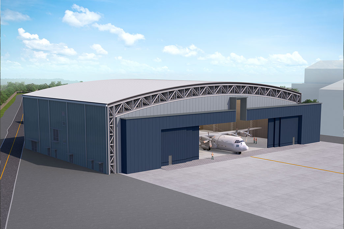 군용기 도장이 이뤄질 대한항공 김해 테크센터 내 행거 조감도. 사진=선진엔지니어링종합건축사사무소 제공