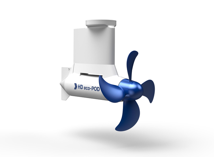 HD현대중공업이 경남 함안 공장에서 국내 최초로 개발한 3MW급 '프로펠러-모터 직결형 선회식 전기 추진기(POD)'. 사진=HD현대중공업