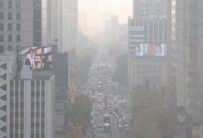 수도권 초미세먼지 농도 '나쁨'