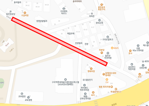 구리시 제4 공영 노상주차장 위치도