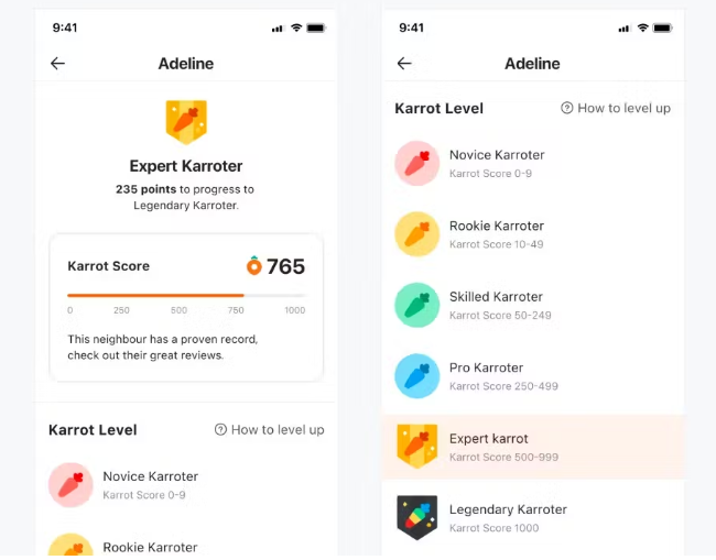 당근의 글로벌 버전 서비스 '캐롯(Karrot)' 사용 화면. 사진=당근 공식 블로그 갈무리