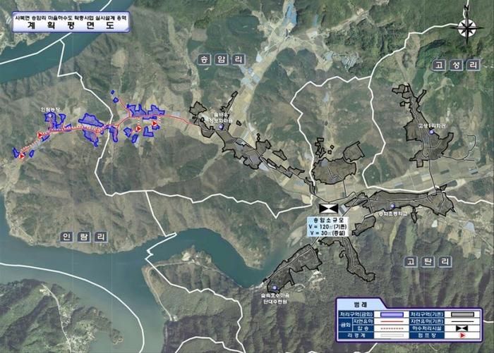 송암리 마을하수도 확충 사업 계획평면도