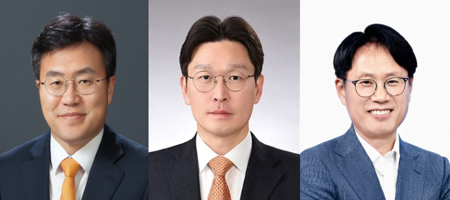 (왼쪽부터) 오성용, 이상희, 이팔훈 삼성생명 신임 부사장.