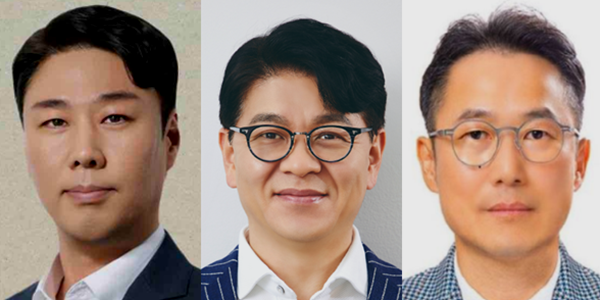 (왼쪽부터) 정현석 신임 백화점 사업부 대표이사 부사장, 차우철 마트·슈퍼 사업부 대표이사 사장, 추대식 e커머스 사업부 대표 전무. 사진=롯데그룹