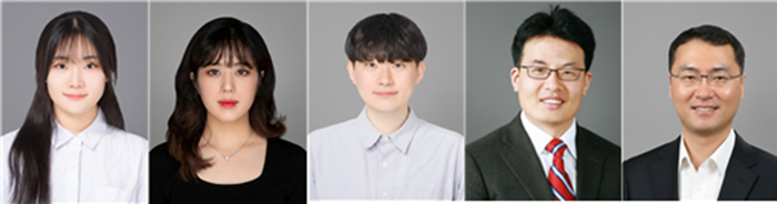 ▲ (좌측부터) 공동 제1저자 이연주(생명과학과)·유채림(생명공학과)·김경민(생명과학과 석박사통합과정생), 공동 교신저자 이동윤 교수(생명공학과)