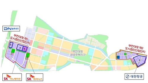 부천시 부천대장 도시첨단산업단지 조감도-기업위치도