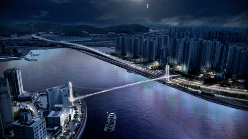 시흥시 배곧~월곶 경관육교(보도교) 조감도 야간뷰