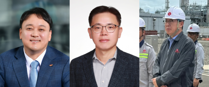 김종화 SK에너지 최고경영자(CEO) 겸 지오센트릭 CEO, 김동춘 LG화학 CEO,  이영준 롯데케미칼 CEO