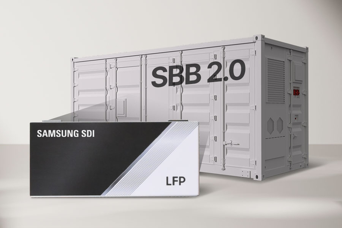 LFP 배터리가 탑재된 ESS 제품 SBB(Samsung Battery Box) 2.0 이미지.