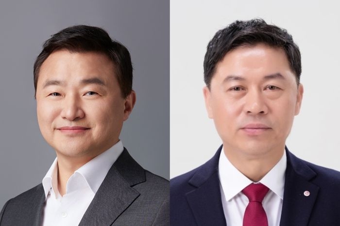 노태문(왼쪽) 삼성전자 대표이사 사장(DX부문장)과 류재철 LG전자 CEO.