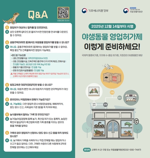 야생동물 영업허가제 안내문