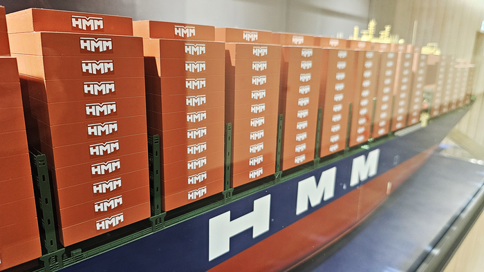 HMM 컨테이너선 모형. 사진=박규빈 기자