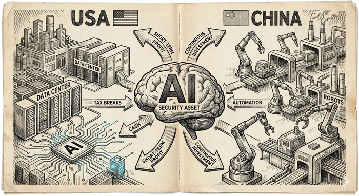 미국은 세제 혜택을 통한 데이터센터 확충에, 중국은 제조 자동화와 로봇 도입에 주력하며 'AI 안보 자산화'에 속도를 내고 있다. 이는 단기 이익과