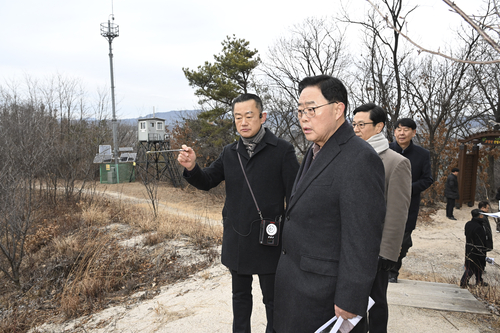 강수현 양주시장 23일 덕계동 산림청 소유 국유림에서 현장간부회의 주재