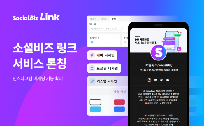 NHN데이터가 '소셜비즈 링크' 서비스를 신규 출시했다.