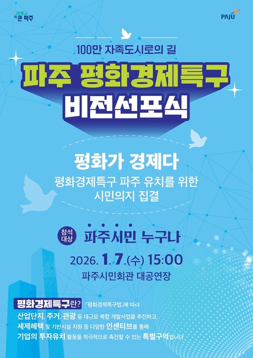 파주시 평화경제특구 비전 선포식 개최 포스터