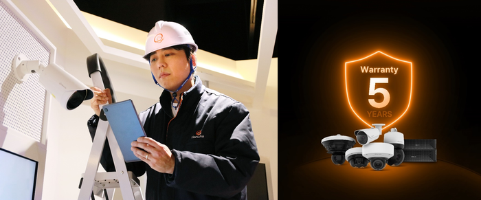 한화비전이 올해부터 국내에서 판매되는 네트워크 제품의 품질 보증(무상 AS) 기간을 업계 최고 수준인 5년으로 대폭 확대한다. 사진=한화비전 제공