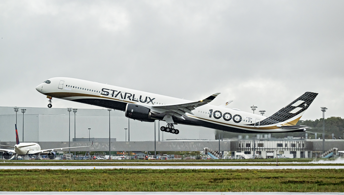 대만 스타럭스 항공에 인도된 A350-1000. 사진=에어버스 제공