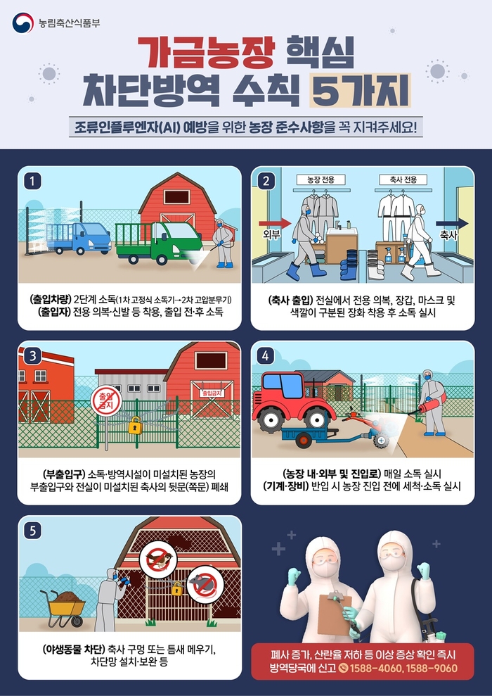 익산시, 육계 농장서 조류인플루엔자 검출...비상방역체계 돌입