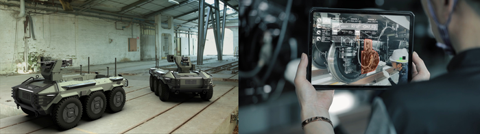 4세대 HR-셰르파 조감도와 현대로템 관계자가 상태 기반 유지·보수 시스템을 통해 철도 차량을 점검하는 모습. 사진=현대로템 제공