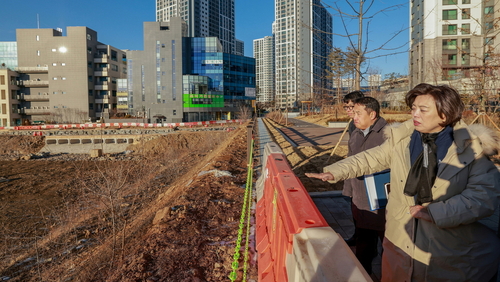 신계용 과천시장 과천지식정보타운 4-5호 근린공원 조성 현황 현장 확인