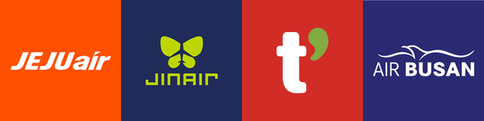 제주항공·진에어·티웨이항공·에어부산 CI. 사진=각 사 제공
