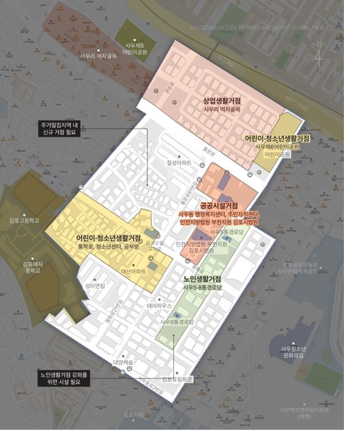 김포시 사우동 뉴빌리지 계획도