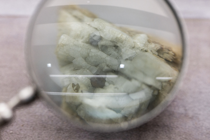 FILE PHOTO: A sample of monazite ore, a mineral containing rare earth elements is displayed in Beijing