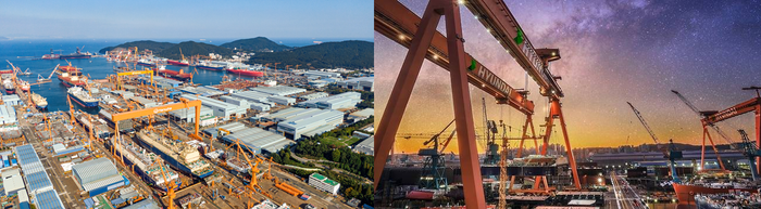 한화오션 거제·HD현대중공업 울산 조선소. 사진=각 사 제공