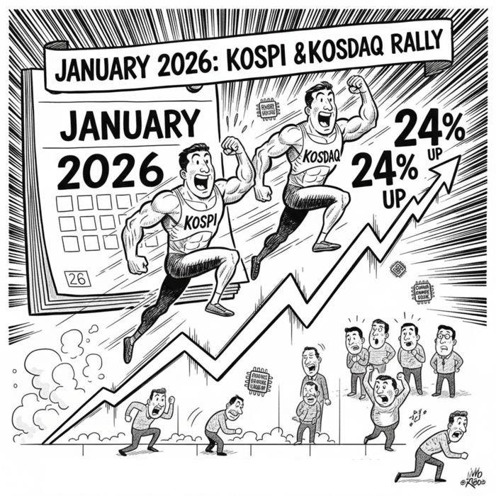 ‘이제까지 이런 랠리는 없었다’…코스피·코스닥 1월 ‘동반 20%대’, IT 버블 후 25년 만