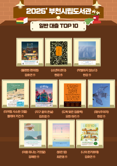 부천시립도서관 선정 2025년 베스트 대출 도서 목록(성인)