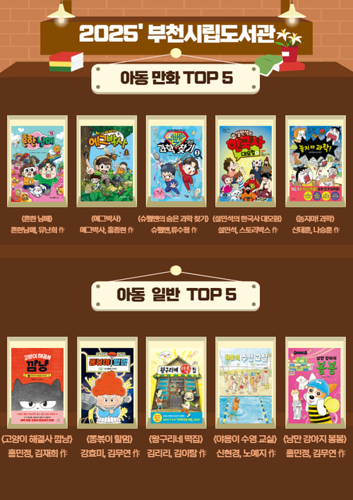 부천시립도서관 선정 2025년 베스트 대출 도서 목록(아동)