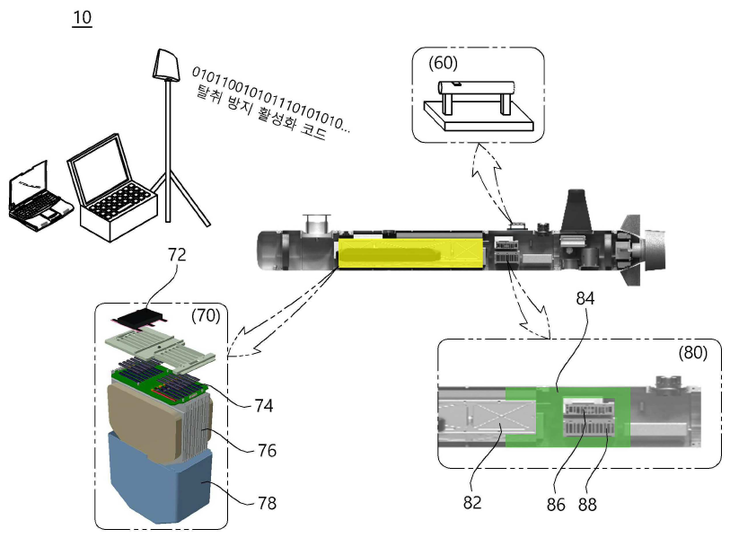 밀폐 구조 시스템의 자기 파괴를 위한 세부 구성. 전지 발화로 가연체를 태워 핵심 부품을 파괴한다. 사진=LIG넥스원 제공