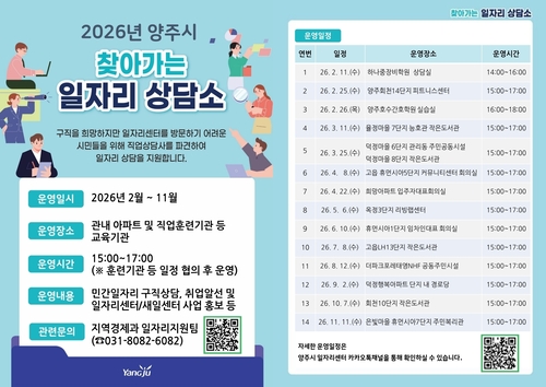 양주시 '찾아가는 일자리 상담소'운영 안내 배너