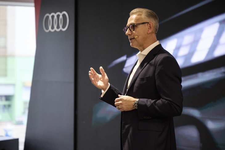 스티브 클로티 아우디코리아 사장이 15일 서울 아우디 도산대로 전시장에서 열린 '2026 신년 미디어 라운드테이블' 행사에 참석해 지난해 성과와 올