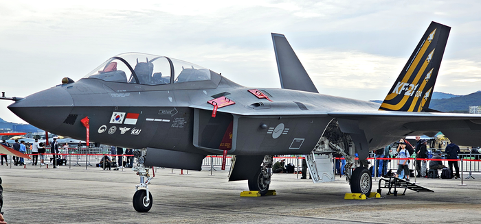 올해부터 양산이 예정된 한국항공우주산업(KAI) KF-21 보라매 전투기. 사진=박규빈 기자