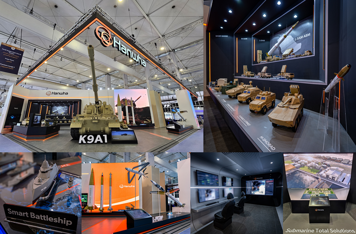 사우디 'WDS 2026' 전시회 한화그룹 방산 3사 부스 전경. 사진=한화그룹 제공