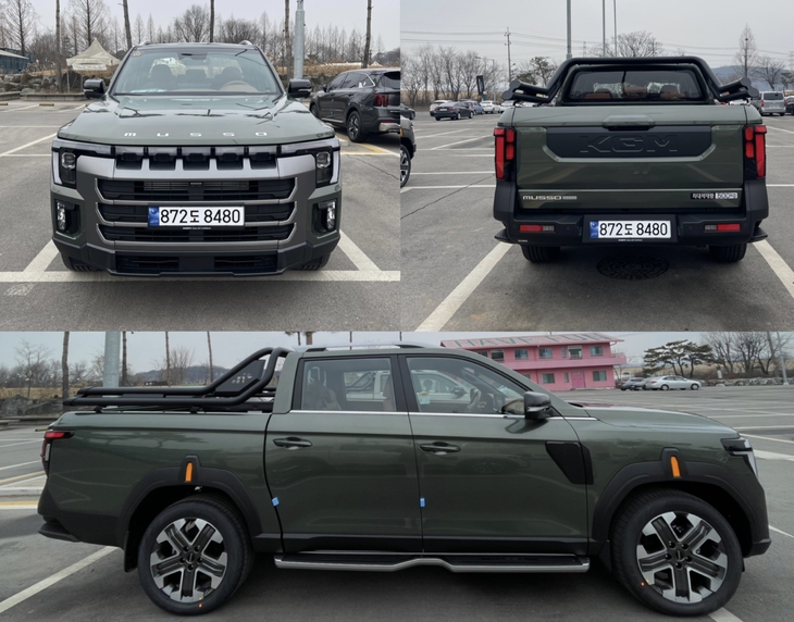 KG모빌리티 '무쏘' 전·후·측면. 사진=박지성 기자