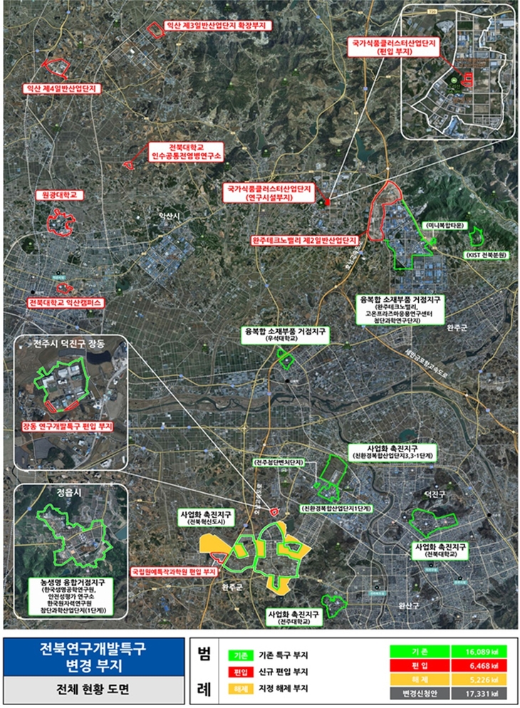 익산시, 전북연구개발특구 신규 편입…국가식품클러스터·대학·산단 1727㎢규모