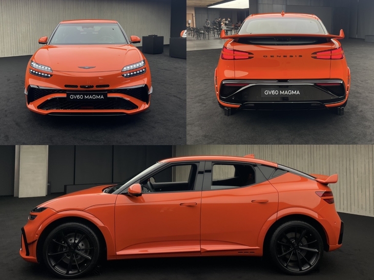 제네시스 'GV60 마그마' 전·후·측면. 사진=박지성 기자