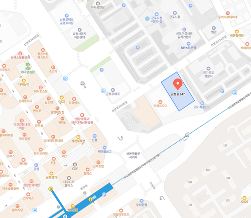 군포시 금정동 관세청 부지 위치도