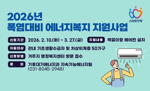 안양시 2026년 폭염대비 에너지복지 지원사업 안내 배너