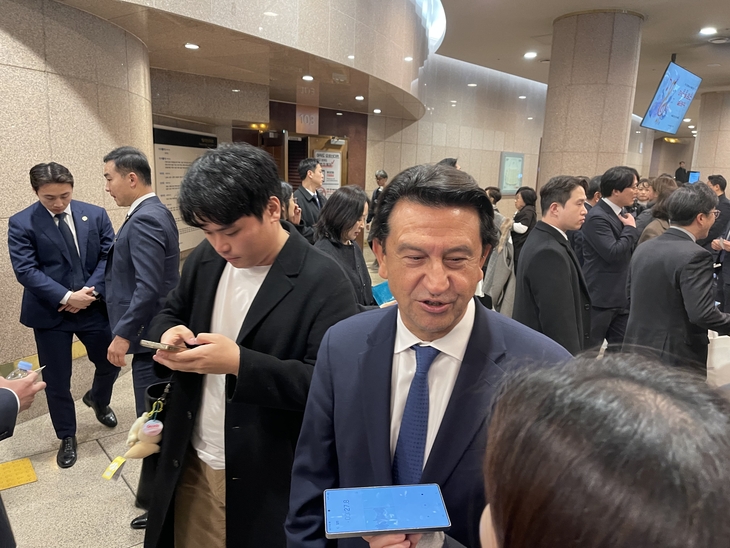 고(故) 정주영 현대자동차그룹 창업회장의 서거 25주기를 기념하는 추모 음악회에 참석한 정몽준 아산재단 이사장. 사진=박지성 기자